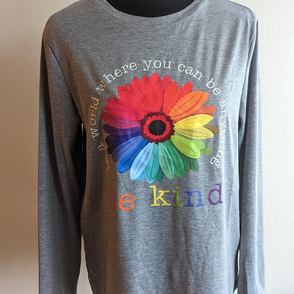 Be Kind Casual Loose Long-Sleeve T-Shirt
